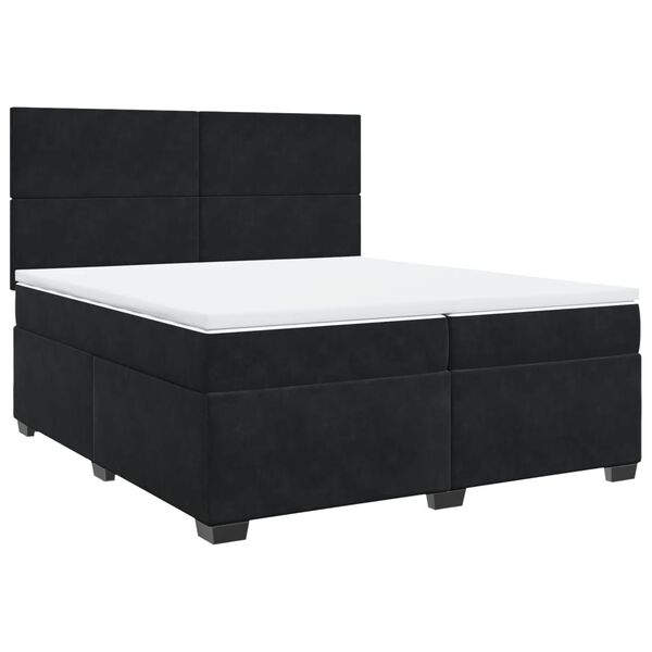 vidaXL Posteľn&yacute; r&aacute;m boxspring s matracom čierny 200x200 cm zamat