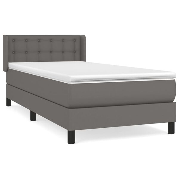 vidaXL Boxspring posteľ s matracom sivá 100x200 cm umelá koža