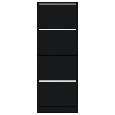 vidaXL Botník čierny 60x21x163,5 cm kompozitné drevo