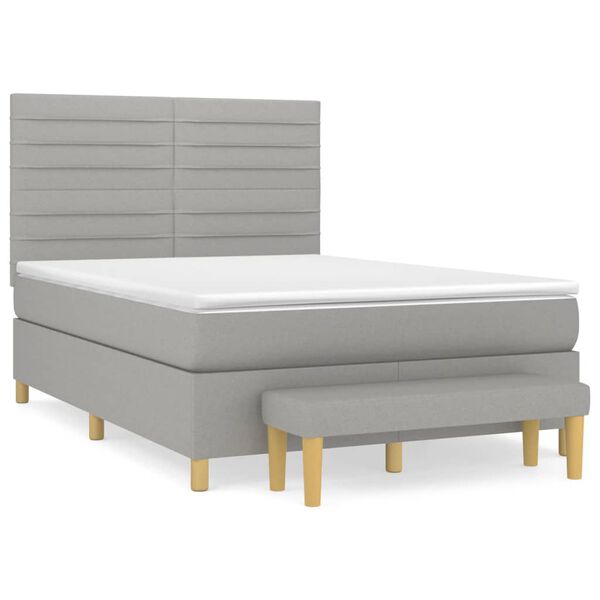 vidaXL Boxspring posteľ s matracom bledosiv&yacute; 140x190 cm l&aacute;tka