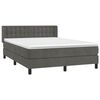 vidaXL Posteľn&yacute; r&aacute;m boxspring s matracom tmavosiv&yacute; 140x200 cm zamat