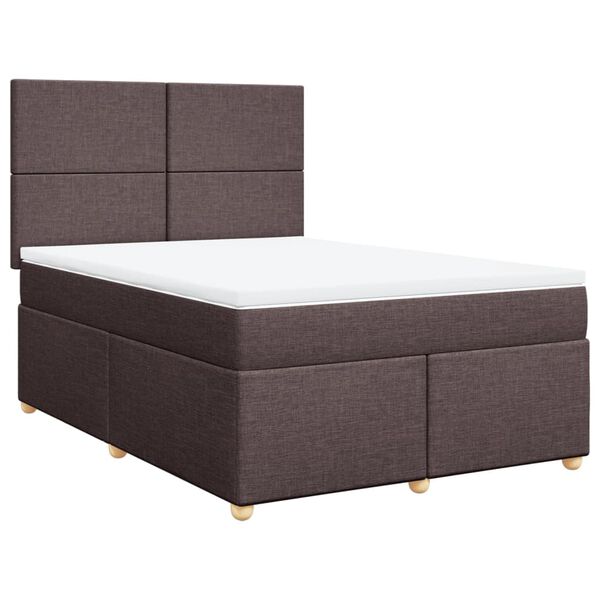vidaXL Boxspring posteľ s matracom tmavohned&aacute; 140x190 cm l&aacute;tka