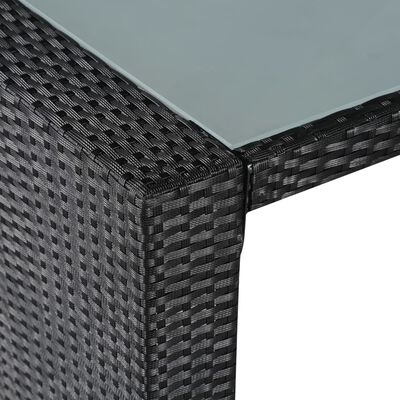 vidaXL 9-dielna vonkajšia jedálenská súprava čierna polyratanová