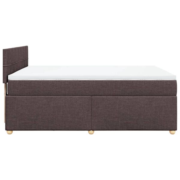 vidaXL Boxspring posteľ s matracom tmavohned&aacute; 140x200 cm l&aacute;tka