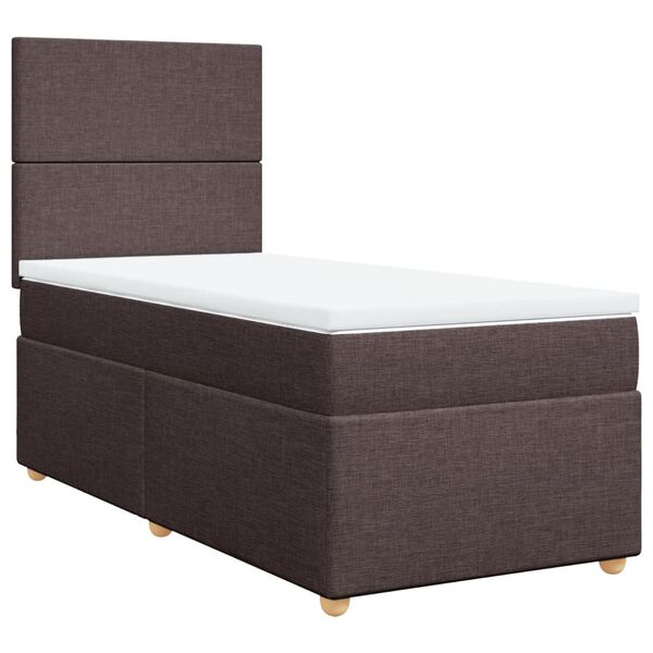 vidaXL Boxspring posteľ s matracom tmavohned&aacute; 100x200 cm l&aacute;tka