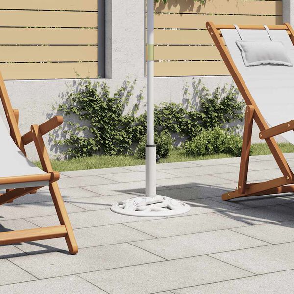 vidaXL Stojan na slnečn&iacute;k, biely 9 kg, 40 cm, liatina