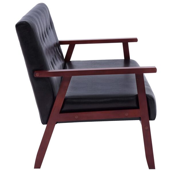 vidaXL 3-dielna súprava pohoviek, čierna, umelá koža