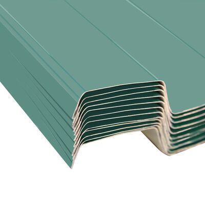 vidaXL Strešné panely 12 ks, pozinkovaná oceľ, zelené