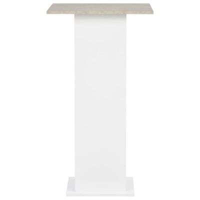 vidaXL Barový stôl, biely a betónovo sivý 60x60x110 cm