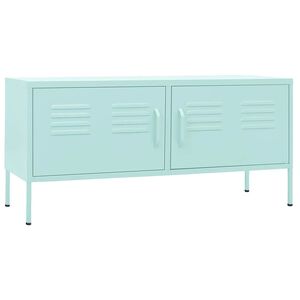 vidaXL TV skrinka m&auml;tovo-zelen&aacute; 105x35x50 cm oceľ