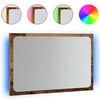 vidaXL K&uacute;peľňov&eacute; zrkadlo s LED svetlom star&eacute; drevo 60x8,5x38 cm
