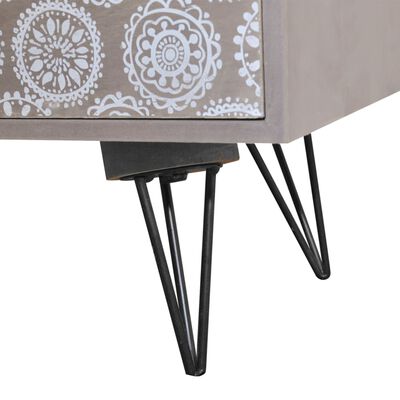 vidaXL Nočný stolík s 3 zásuvkami, sivý a hnedý
