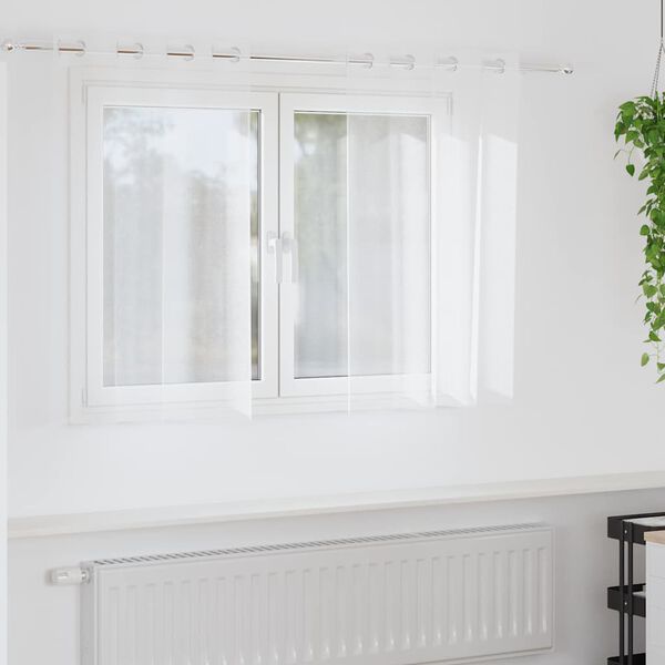 vidaXL Voile z&aacute;clona so z&aacute;clonami 2 pcs Biela 140 x 140 cm Polyester