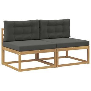 vidaXL 2 Kus Z&aacute;hradn&aacute; stredn&aacute; sedačka Polyester Biela