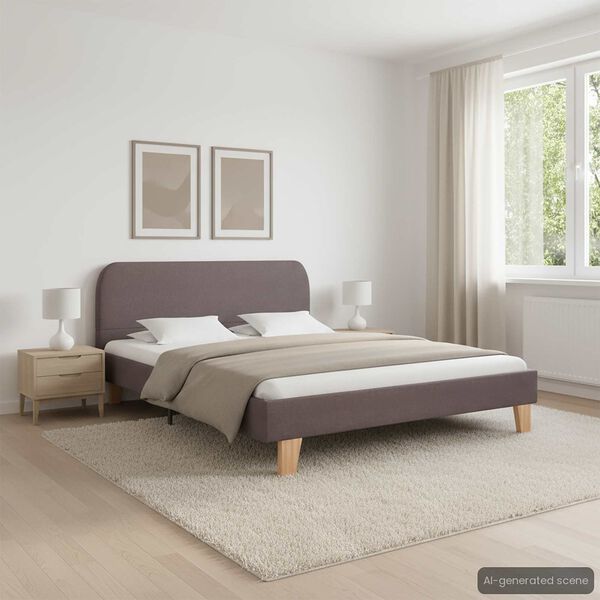 vidaXL Rám postele bez matraca Taupe látka 135x190 cm