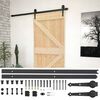 vidaXL Posuvn&eacute; dvere 80 x 210 cm Borovicov&yacute; mas&iacute;v Pr&iacute;rodn&aacute; a čierna