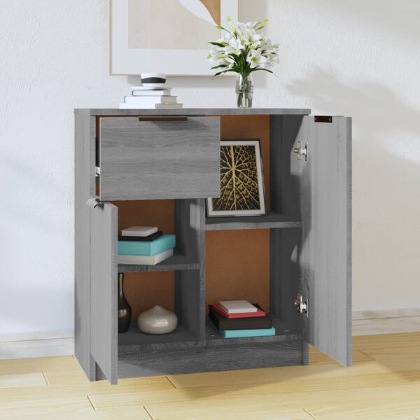 vidaXL Komoda siv&yacute; dub sonoma 60x30x70 cm spracovan&eacute; drevo