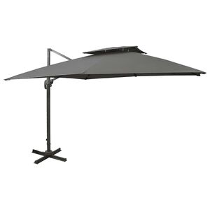 vidaXL Z&aacute;vesn&yacute; z&aacute;hradn&yacute; slnečn&iacute;k, dvojit&aacute; strie&scaron;ka 300x300cm, antracit