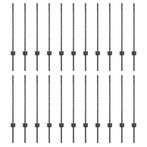 vidaXL Stĺp na plot. 22 pcs Siv&aacute; 120 cm Oceľ