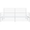 vidaXL Kovový rám postele s čelom a podnožkou biely 180x200 cm