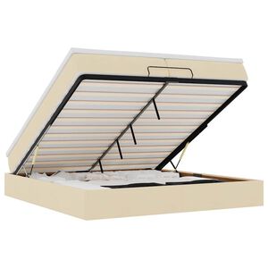 vidaXL Osmansk&yacute; r&aacute;m postele s matracmi kr&eacute;mov&aacute; 200x200 cm l&aacute;tka