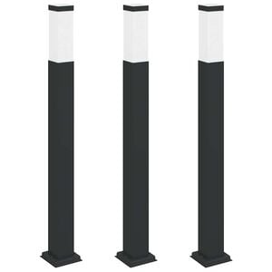 vidaXL Stĺpikov&eacute; svetl&aacute; 3 ks 80 cm čierne IP44