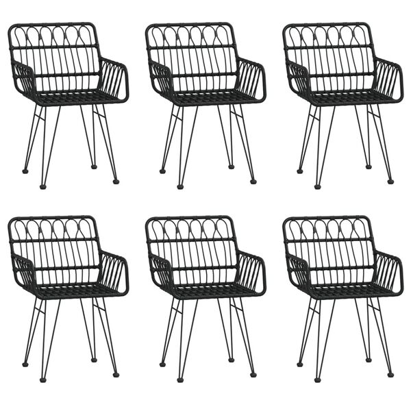 vidaXL 7-dielna z&aacute;hradn&aacute; jed&aacute;lensk&aacute; s&uacute;prava čierna polyratan