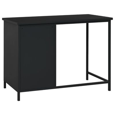 vidaXL Industriálny stôl so zásuvkami čierny 105x52x75 cm oceľ