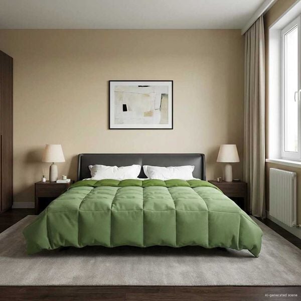 vidaXL Letn&aacute; prikr&yacute;vka &Scaron;nurovan&yacute; Zelen&aacute; 240 x 260 cm Mikrovl&aacute;kno