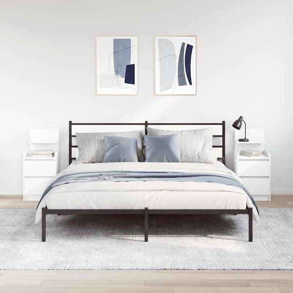 vidaXL Nočn&eacute; skrinky s 2 z&aacute;suvkami 2 ks biele 38x34x80 cm