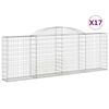 vidaXL Obl&uacute;kov&eacute; gabi&oacute;nov&eacute; ko&scaron;e 17 ks 300x30x100/120cm pozinkov. železo