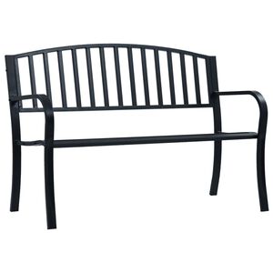 vidaXL Z&aacute;hradn&aacute; lavička 125 cm, čierna, oceľ