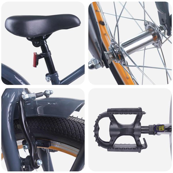 vidaXL Detsk&eacute; Kolo 18 Palcov pre deti od 5 do 7 rokov Tmavo &scaron;ed&aacute;