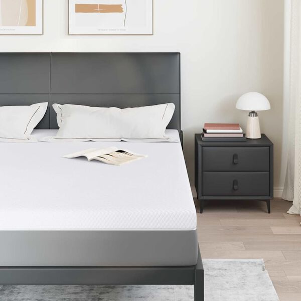 vidaXL Matracov&aacute; podložka Biela 200 x 200 cm Jacquardov&aacute; l&aacute;tka