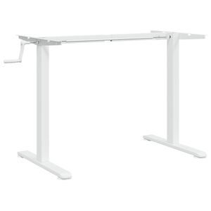 vidaXL R&aacute;m stola na st&aacute;tie biely (94-135)x60x(70-114) cm oceľ