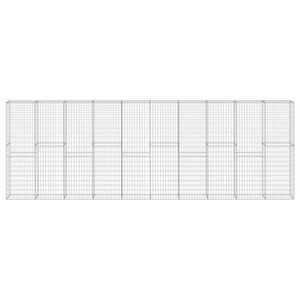 vidaXL Gabiónová stena s krytmi pozinkovaná oceľ 600x30x200 cm