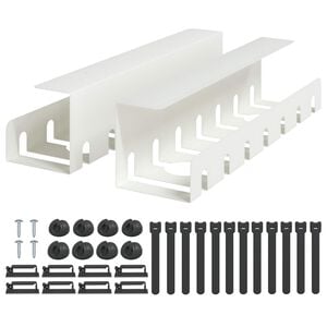 vidaXL &Uacute;ložn&yacute; box na k&aacute;ble pod st&ocirc;l 2 ks Biela 43 x 10 x 10 cm Oceľ