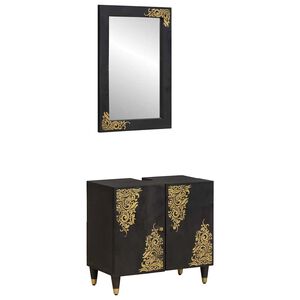 vidaXL Set kabinetov do k&uacute;peľne 2 ks Čierna 62 x 33 x 58 cm