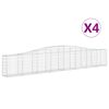 vidaXL Obl&uacute;kov&yacute; gabionov&yacute; k&ocirc;&scaron; 4 ks 400x30x60/80 cm pozinkovan&eacute; železo
