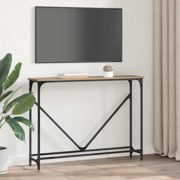 vidaXL Konzolov&yacute; st&ocirc;l Remeseln&yacute; dub 102 x 23 x 75 cm Kompozitn&eacute; drevo