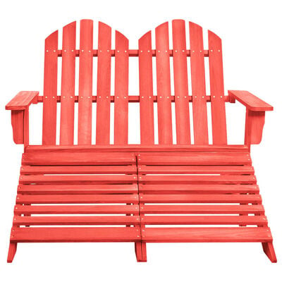 vidaXL 2-miestna záhradná stolička taburetka Adirondack jedľa červená