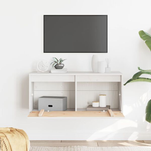 vidaXL Nástenná skrinka biela 80x30x35 cm masívna borovica