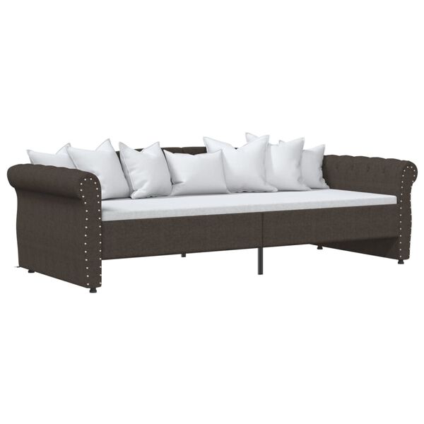 vidaXL Pohovka s USB tmavohnedá látková 90x200 cm