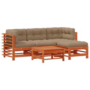 vidaXL Z&aacute;hradn&yacute; lounge set 5 pcs Voskovo hned&aacute; Borovicov&yacute; mas&iacute;v