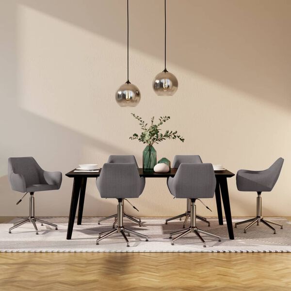 vidaXL Otočn&eacute; jed&aacute;lensk&eacute; stoličky 6 ks bledosiv&eacute; l&aacute;tkov&eacute;