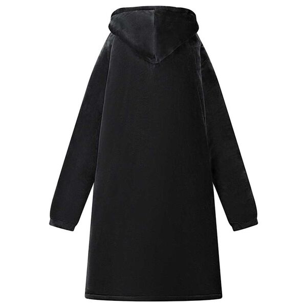 vidaXL Mikina s kapucňou Čierna m Fleece a flanel