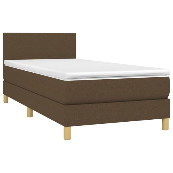 vidaXL Boxspring posteľ s matracom tmavohned&aacute; 90x190 cm l&aacute;tka