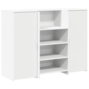 vidaXL Recepčn&yacute; pult biely 135x50x103,5 cm, umel&eacute; drevo