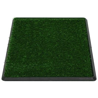 vidaXL Toalety pre psy 2 ks s nádobou a umelou trávou zelené 76x51x3cm