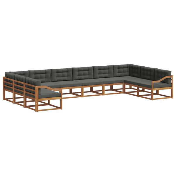 vidaXL Z&aacute;hradn&aacute; s&uacute;prava gaučov 10 pcs Pr&iacute;rodn&aacute; a antracitov&aacute;